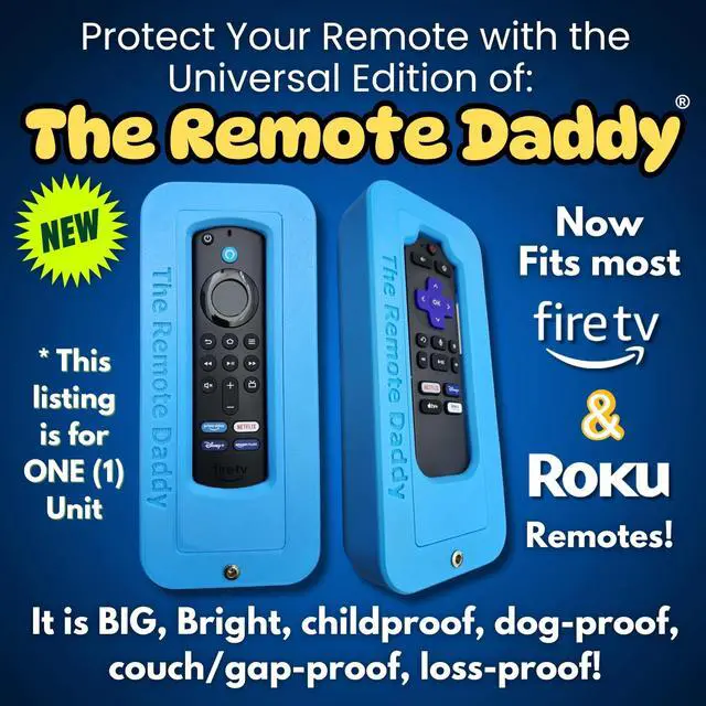 Alt view image 2 of 5 - The Remote Daddy - Protective Hard Case ^^ Dog Proof Remote Control case ^^ Fits Most FireTV and Roku remotes (Blue)