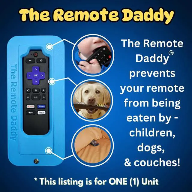 Alt view image 3 of 5 - The Remote Daddy - Protective Hard Case ^^ Dog Proof Remote Control case ^^ Fits Most FireTV and Roku remotes (Blue)