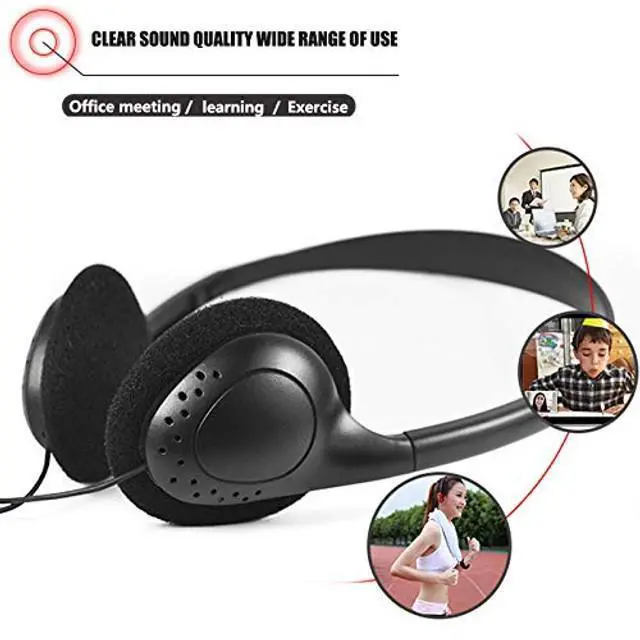 Alt view image 4 of 5 - CN-Outlet Wholesale Kids Headphones in Bulk 25 Pack for School Classroom Students Children and Adults - Black (25 Black Straight)