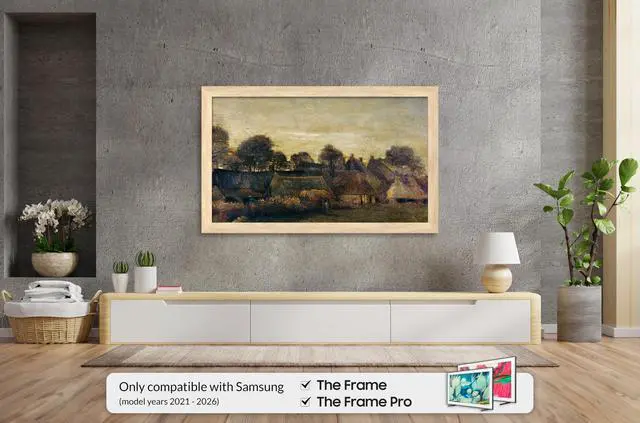 Alt view image 2 of 5 - Museum Maple 65" Slim Deco TV Frame - Compatible ONLY with Samsung The Frame TV and Pro TVs (Fits 2021-2026, LS03A, LS03B,LS03C,LS03D,LS03FA,LS03FW)