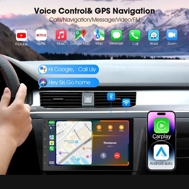Alt view image 3 of 5 - Haudio 2 Din Car Radio with Wireless CarPlay & Android Auto, 7 Inch Touchscreen Car Stereo with Mirror Link,Android 13,Voice Control, FM/AM/RDS, 25 Sets UI Fit All Cars,with Rear View Camera (2
