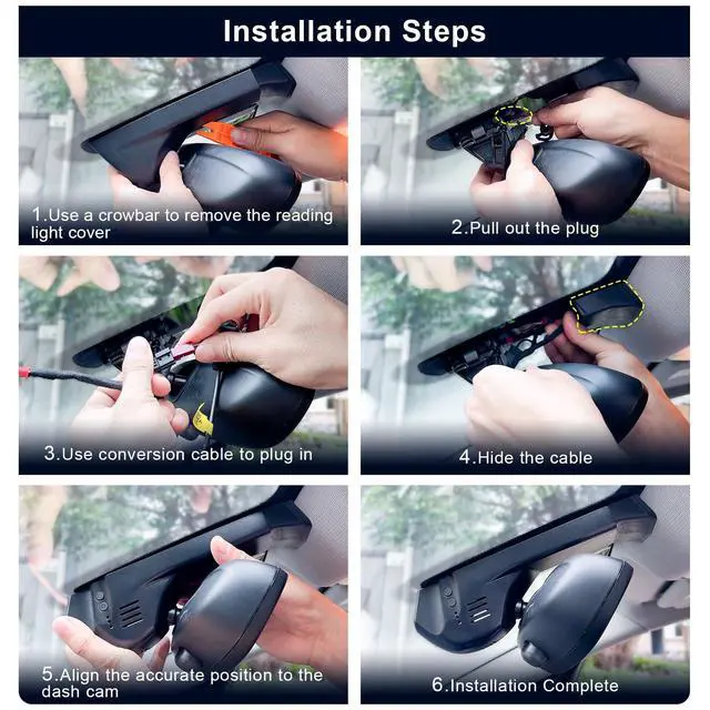 Alt view image 4 of 5 - Mangoal 4K Dash Cam Custom for BMW X1 Gen2 F48/F49 2017 2018(Model A), sDrive28i xDrive28i, OEM Style, 2160P UHD Video, WiFi & APP, 64GB Card