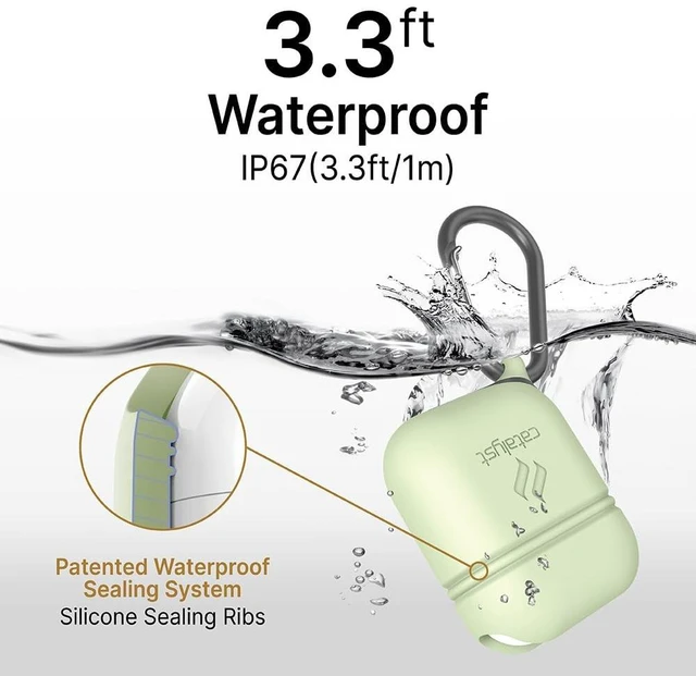 Alt view image 4 of 5 - Catalyst Waterproof Case for AirPods 2nd Generation and AirPods 1st Generation - Wireless and USB-C Charging High Drop Protection AirPod Gen 2 and Gen 1 Case with Carabiner, One Piece Design