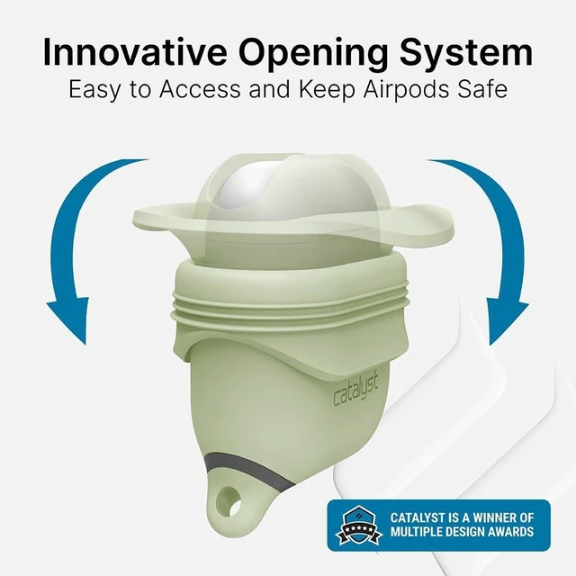 Alt view image 5 of 5 - Catalyst Waterproof Case for AirPods 2nd Generation and AirPods 1st Generation - Wireless and USB-C Charging High Drop Protection AirPod Gen 2 and Gen 1 Case with Carabiner, One Piece Design