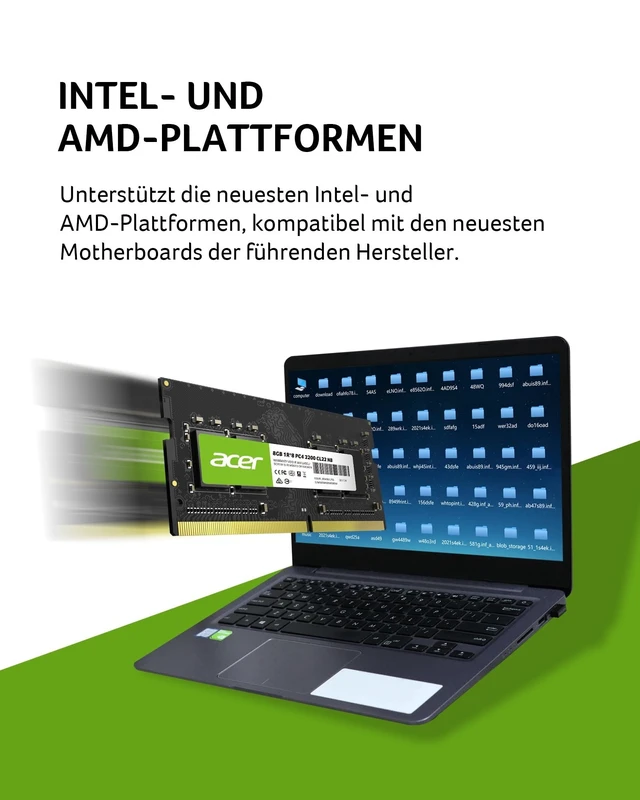 Alt view image 2 of 5 - Acer SD100 8GB RAM DDR4 (1x8GB) Laptop Ram 3200 MHz SODIMM PC4-2500 CL22 Memory 1.2v - BL.9BWWA.206