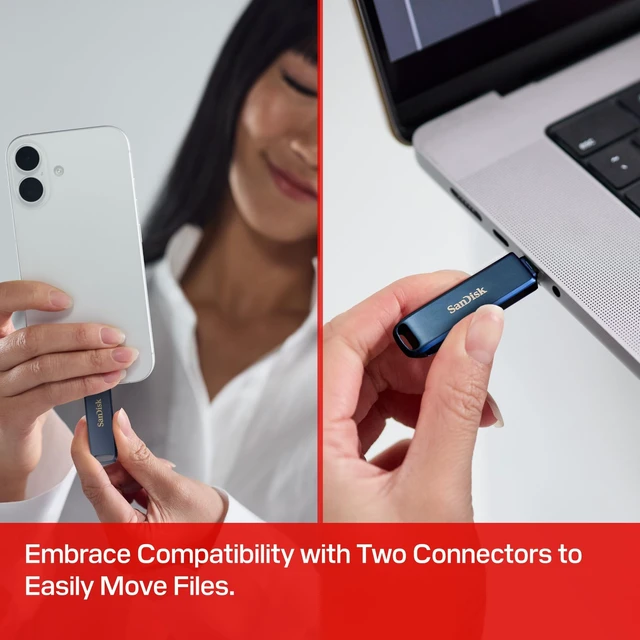 Alt view image 3 of 5 - SANDISK 64GB Phone Drive for iPhone, USB-C & Lightning Dual Connectors