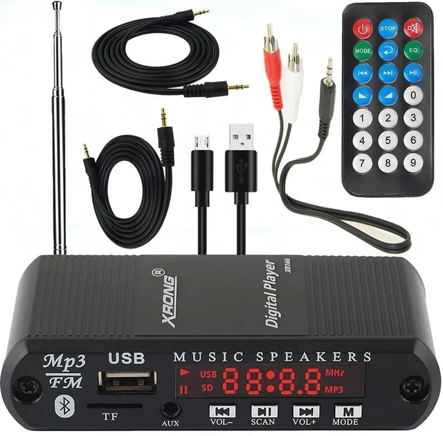 Main image of Bluetooth Audio Receiver FM Radio,MP3 Digital Player,LED 4-Digital Display,SD Card/USB Playback 3.5mm Audio Output(Black)