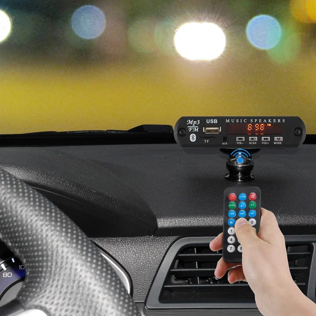 Alt view image 2 of 5 - Bluetooth Audio Receiver FM Radio,MP3 Digital Player,LED 4-Digital Display,SD Card/USB Playback 3.5mm Audio Output(Black)
