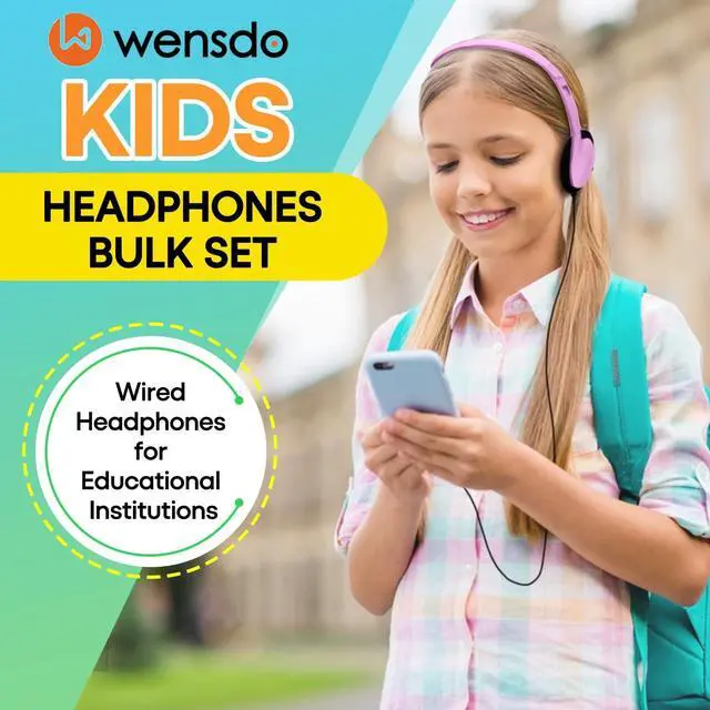Alt view image 2 of 5 - Wensdo 50 Pack Classroom Headphones Bulk for Students Kids Schools, Wholesale Class Set Durable Wired Earphones for Students Children Toddler Teens Boys Girls and Adult (HY857,50 Mixed)