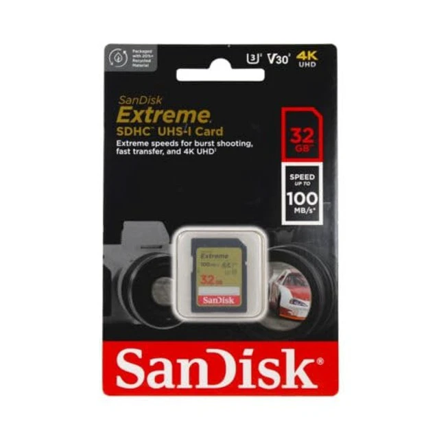Alt view image 3 of 5 - SanDisk 32GB Extreme SDHC UHS-I Memory Card - 90MB/s, C10, U3, V30, 4K UHD, SD Card - SDSDXVE-032G-GNCIN