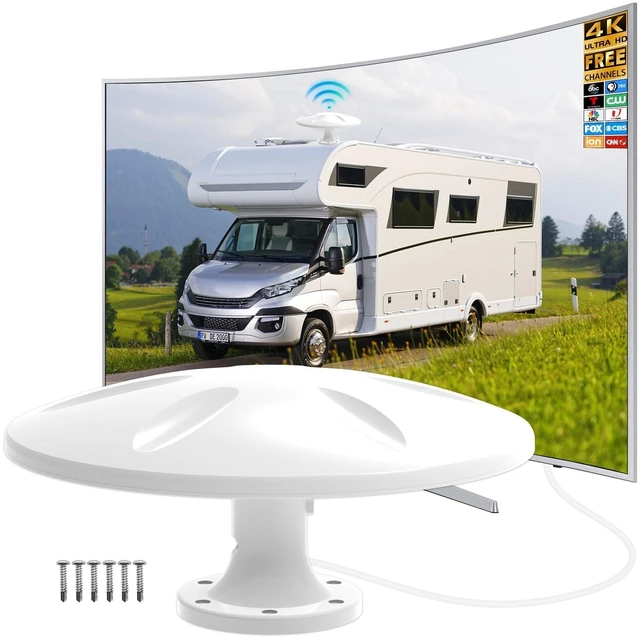 Main image of Digital Outdoor RV TV Antenna Roof Mount for Camper, VHF/UHF