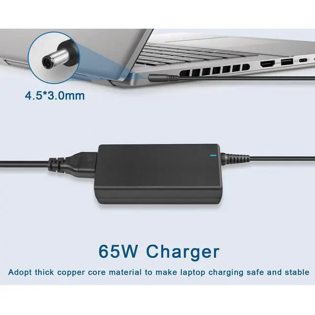 Alt view image 5 of 5 - 65W Charger Compatible with Dell Pro 14 16 PC14250 PC14255 PC16250 PC16255,Inspiron 16 5645 5640 5630 5625 5620,Vostro 16 5640 5630 5625 5620 Power Supply Adapter 4.5 * 3.0mm Tip