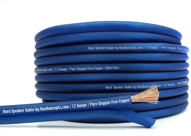 Main image of KnuKonceptz Kord Speaker Kable 12 Gauge Oxygen Free Copper Speaker Wire -100 Feet Blue