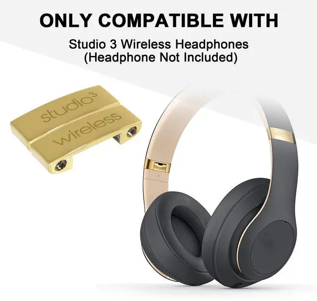 Alt view image 2 of 5 - Studio 3 Replacement Headband & Hinge Replacement for Beats Studio3 Headphone,Durable Parts Accessories Repair Kit Set(Black Gold)