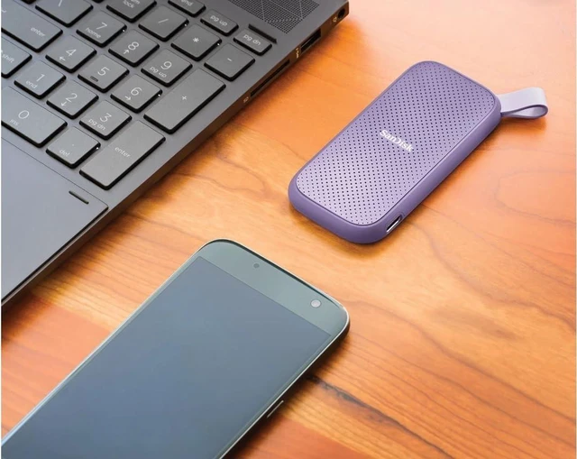 Alt view image 3 of 4 - Sandisk 1TB Portable SSD - Lavender, Up to 800MB/s, USB-C, USB 3.2 Gen 2, External Solid State Drive - SDSSDE29-1T00-AWL
