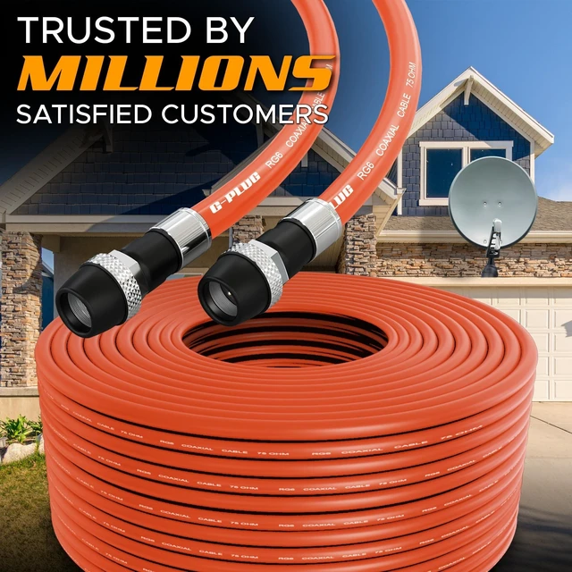 Alt view image 5 of 5 - G-PLUG 150FT RG6 Coaxial Cable Extender - Coax Cable Cord, Triple Shielded