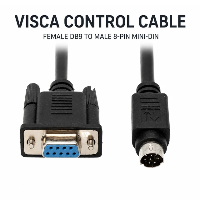 Alt view image 2 of 5 - Wirenest 6 ft VISCA Control Cable, DB9 Female to 8-Pin Mini-DIN Male