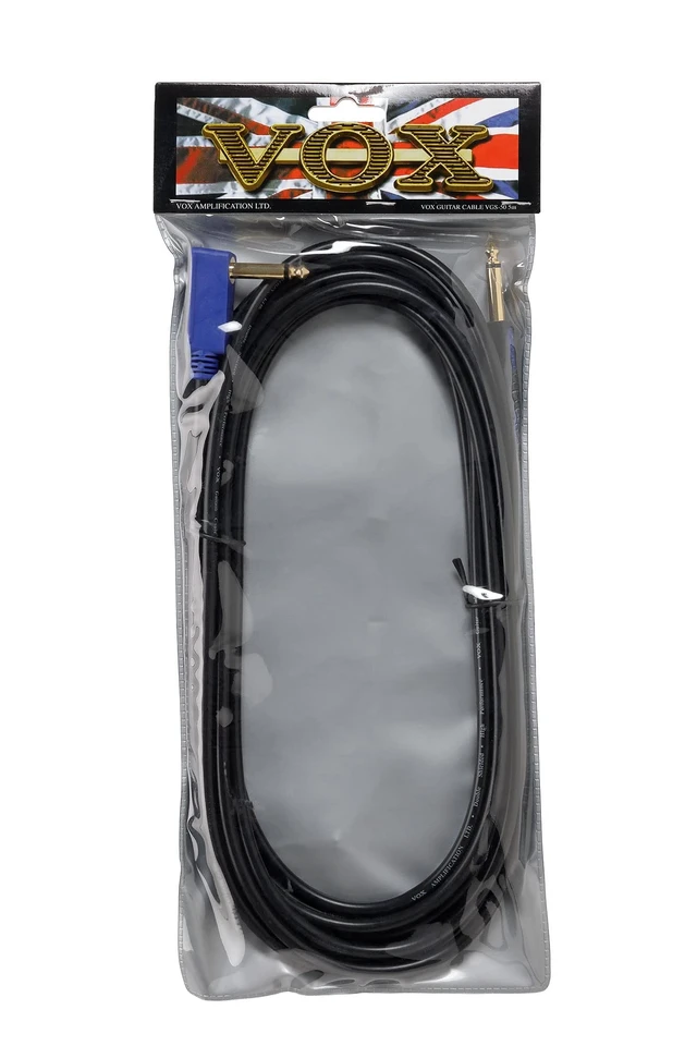Alt view image 3 of 3 - VOX VGS-50 Rock Guitar/Bass Guitar Cable - 16.5ft. 1/4" Straight/Angled TS, Black
