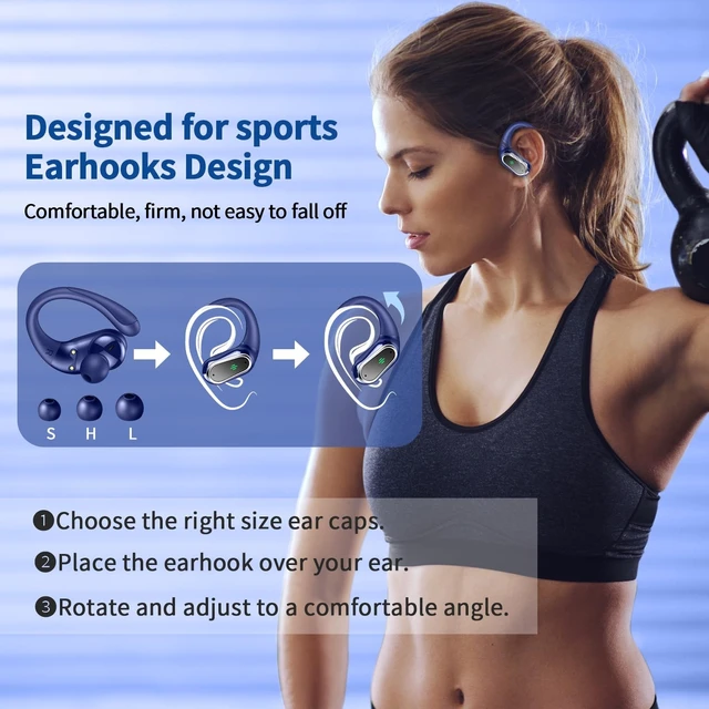 Alt view image 4 of 5 - Wireless Earbuds, 2026 New Bluetooth 5.4 Headphones Sport, 60H+ HiFi Stereo