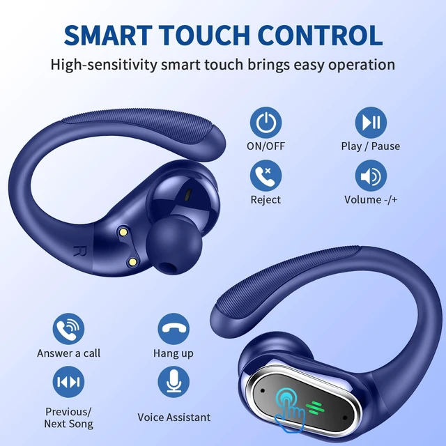 Alt view image 5 of 5 - Wireless Earbuds, 2026 New Bluetooth 5.4 Headphones Sport, 60H+ HiFi Stereo