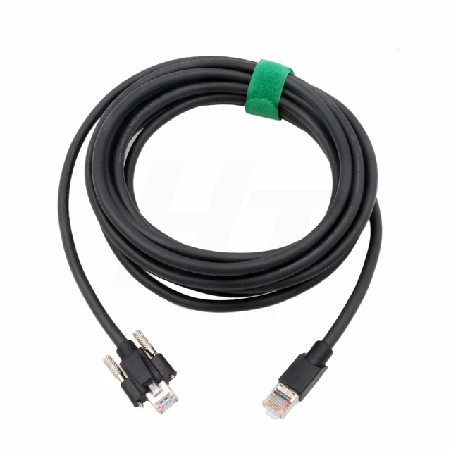 Main image of RJ45 Ethernet GigE Cable for Jai Dalsa Camera Cat5e RJ45 with Horizontal Locking Screw 25m