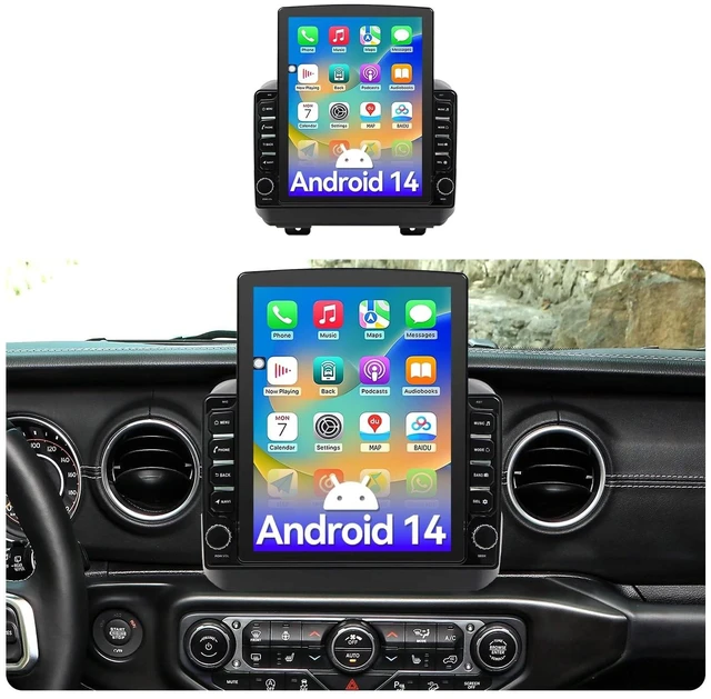 Main image of 9.7 Inch Android 14 Car Radio Stereo Compatible with Jeep Wrangler JL 2018 2019 2020 2021 Gladiator JT 2020-2023. Wireless CarPlay & Android Auto, Touchscreen, 2+64GB. WiFi/BT/GPS/FM/Backup Cam