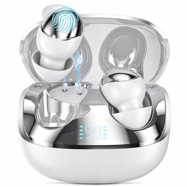 Main image of Ertuly T33 Sleep Earbuds, Bluetooth 6.0 Noise Cancelling Sleep Headphones for Side Sleepers, ANC Up to 98%, Sleep Mode, 48H Playtime, Small Earbuds Comfort Fit for Sleeping, Travel, Work, White