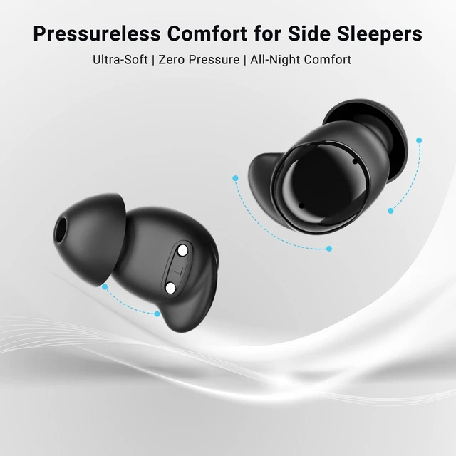 Alt view image 4 of 5 - Ertuly T33 Sleep Earbuds, Bluetooth 6.0 Noise Cancelling Sleep Headphones for Side Sleepers, ANC Up to 98%, Sleep Mode, 48H Playtime, Small Earbuds Comfort Fit for Sleeping, Travel, Work, White
