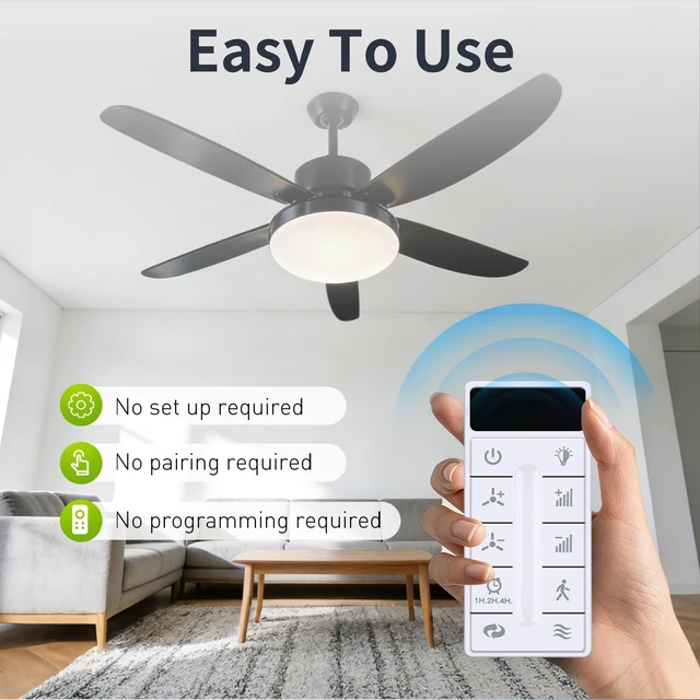 Alt view image 5 of 5 - HZIME Replacement Remote Control for Wisful 56", KOWNPY 52" Ceiling Fans