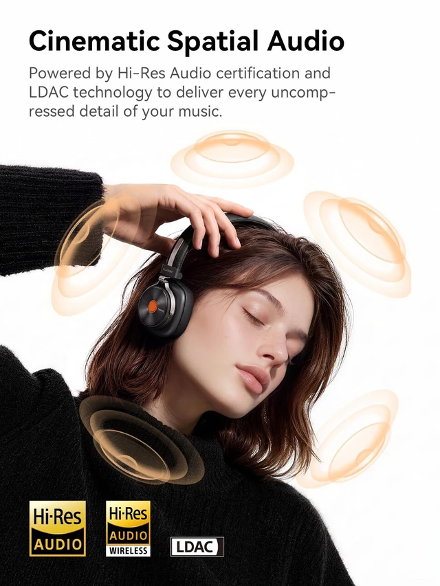 Alt view image 3 of 5 - 1MORE Classic HQ36 Wireless on-Ear Headphones, Hi-res Audio, Spatial Audio