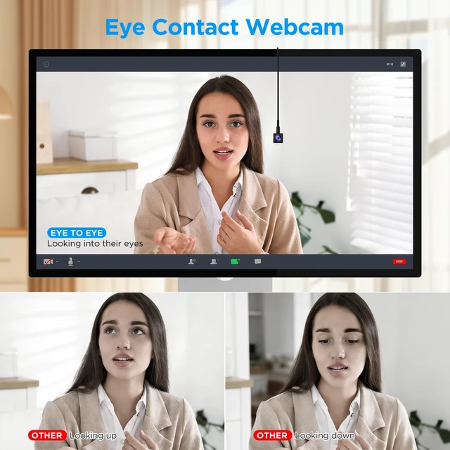Alt view image 2 of 5 - Uyissykia 1080P Center Screen Webcam with Auto Focus, Middle Screen Camera with Noise Reducing Mic, Plug & Play Center Cam for Zoom/Teams/Mac/PC, Ideal for Video Conferencing & Remote Work