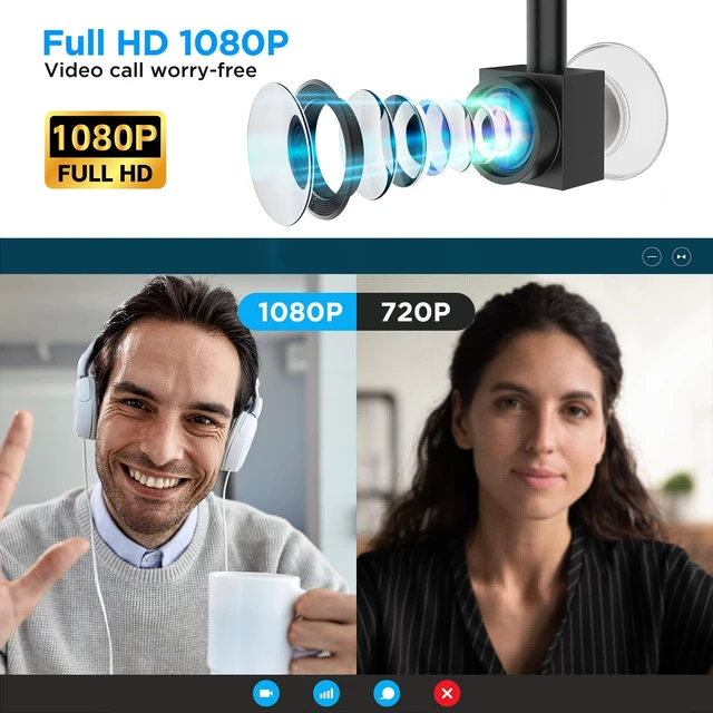 Alt view image 3 of 5 - Uyissykia 1080P Center Screen Webcam with Auto Focus, Middle Screen Camera with Noise Reducing Mic, Plug & Play Center Cam for Zoom/Teams/Mac/PC, Ideal for Video Conferencing & Remote Work