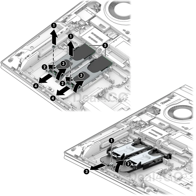 Alt view image 3 of 5 - Deal4GO M.2 2280 SSD3 SSD4 Support Bracket Carrier w/Thermal Shield Pad M20090-001 M22794-001 Replacement for HP ZBook Fury 17 G7 G8