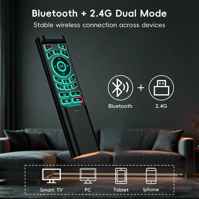 Alt view image 2 of 5 - iPazzPort Mini Air Mouse Remote with Keyboard, AAA Battery Powered