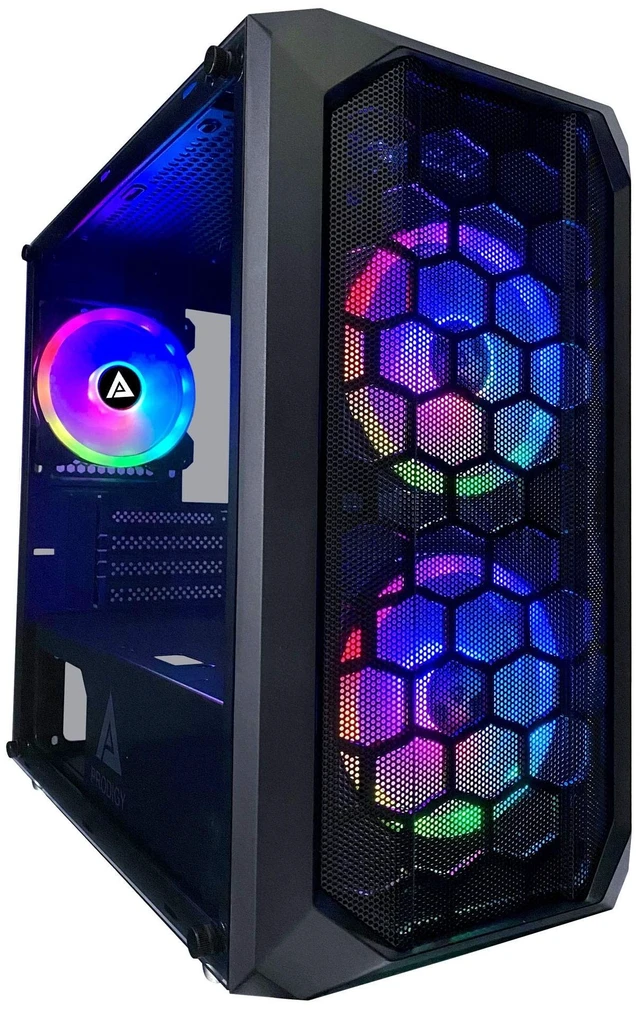 Main image of Apevia PRODIGY-BK Micro-ATX Gaming PC Case, High Airflow with 3X RGB Fans