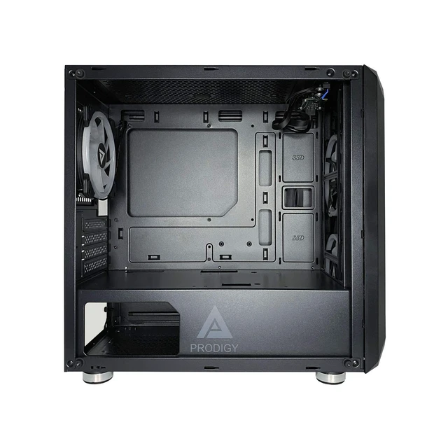Alt view image 4 of 5 - Apevia PRODIGY-BK Micro-ATX Gaming PC Case, High Airflow with 3X RGB Fans
