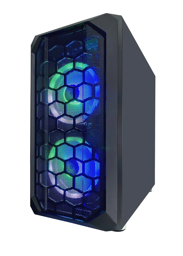 Alt view image 2 of 5 - Apevia PRODIGY-BK Micro-ATX Gaming PC Case, High Airflow with 3X RGB Fans
