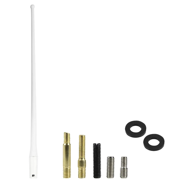 Alt view image 5 of 5 - ONE250 13" Inches Flexible Rubber Antenna, Compatible with Toyota Tundra (1999-2023), Toyota Tacoma (1995-2016), FJ Cruiser (2007-2015), Highlander - Designed for Optimized FM/AM Reception (White)