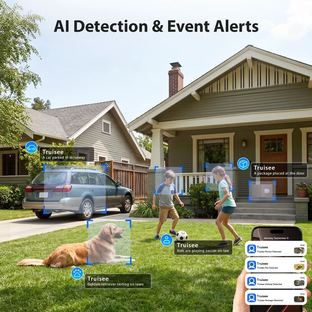Alt view image 4 of 5 - Noahlink 3MP 2K Window Camera, 2.4/5GHz WiFi Indoor Window Cameras for Home Security, Full-Color Night Vision, AI Human/Vehicle/Pet Detection, Two-Way Audio, 24/7 Recording, Works with Alexa (1 Pack)