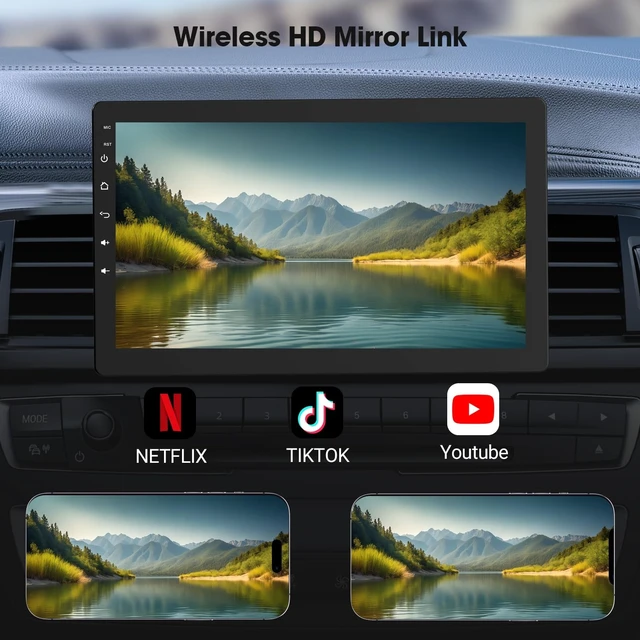 Alt view image 5 of 5 - Haudio 360 Rotable Car Radio, 10.1 Inch IPS Screen Car Play with Wireless Carplay & Android Auto, 1 Din Bluetooth Stereo with 140 Rear Camera, GPS, Mirror Link, Voice Control RDS/FM/AM Radio(2+