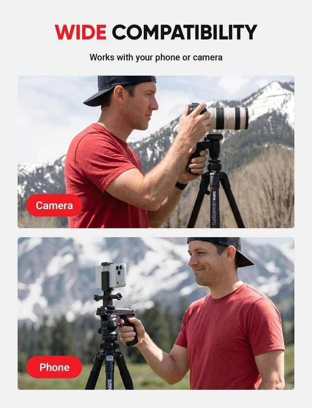 Alt view image 5 of 5 - Sunpak 61" Aluminum Video & Camera Tripod with Pistol Grip Ball Head Stand