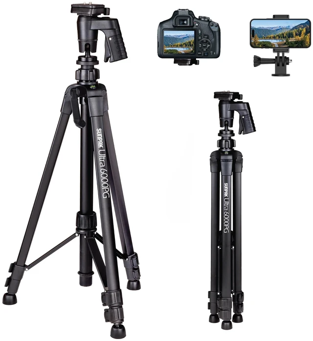 Main image of Sunpak 61" Aluminum Video & Camera Tripod with Pistol Grip Ball Head Stand