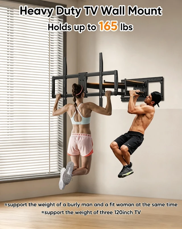 Alt view image 5 of 5 - 43" Long Arm Full Motion TV Wall Mount 60-120" TV 900x600 VESA WHYFONE