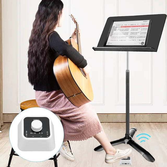 Alt view image 5 of 5 - Page Turner Pedal Bluetooth5.3 for Computer Phone Tablets WindowsOS XAndroid iOS, Type C Rechargeable Multimedia Remote Controller Key Switch (White)