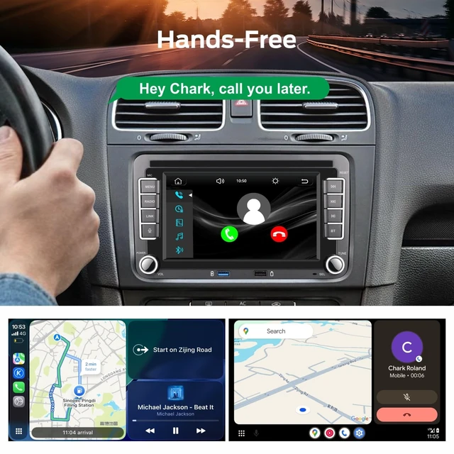Alt view image 5 of 5 - Car Stereo Compatible with Wireless Carplay/Android Auto for VW Golf 5 6 Passat Jetta Caddy EOS T5 Tiguan Touran CC Polo with Quadlock Port Touch Screen/Bluetooth/FM/AM/USB