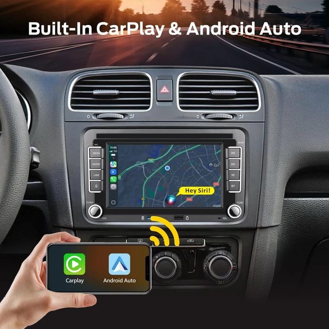 Alt view image 2 of 5 - Car Stereo Compatible with Wireless Carplay/Android Auto for VW Golf 5 6 Passat Jetta Caddy EOS T5 Tiguan Touran CC Polo with Quadlock Port Touch Screen/Bluetooth/FM/AM/USB