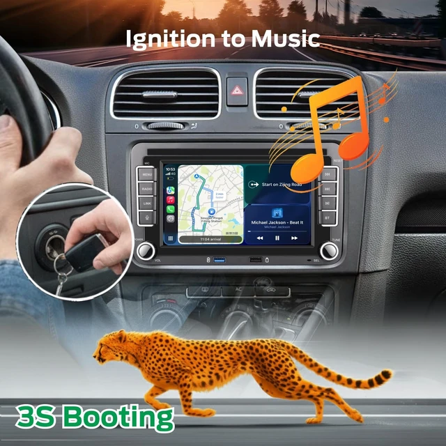 Alt view image 3 of 5 - Car Stereo Compatible with Wireless Carplay/Android Auto for VW Golf 5 6 Passat Jetta Caddy EOS T5 Tiguan Touran CC Polo with Quadlock Port Touch Screen/Bluetooth/FM/AM/USB