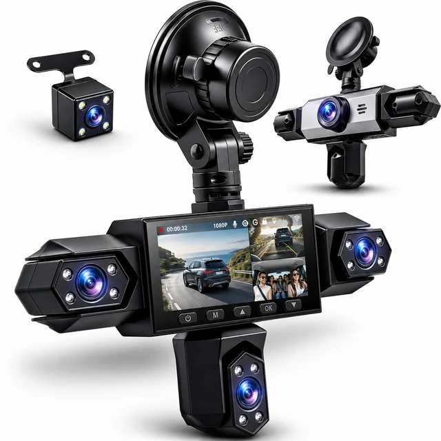 Main image of 5 Channel Dash Cam 360View, Volxcereo 1080P Dash Camera for Cars