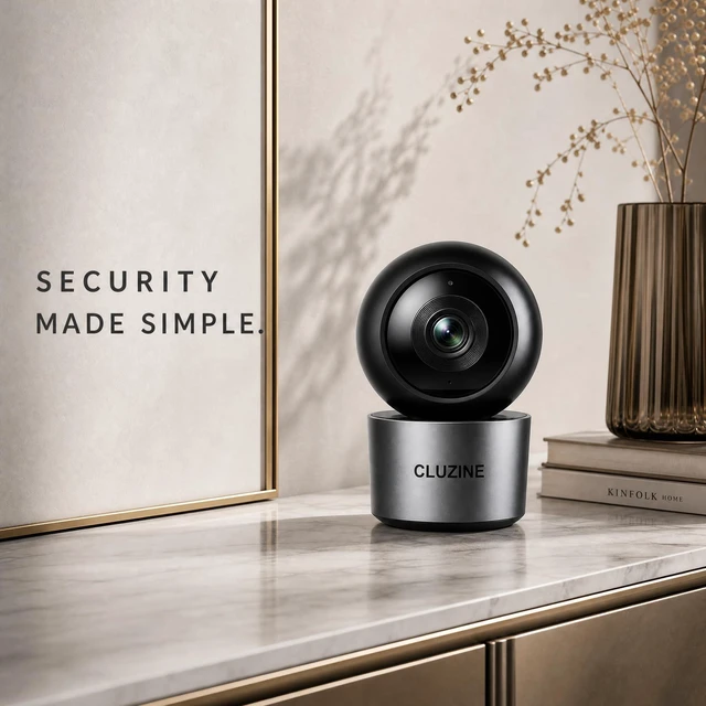 Alt view image 2 of 5 - Cluzine 2K Indoor Cameras for Home Security, Baby Monitor, Motion Detection