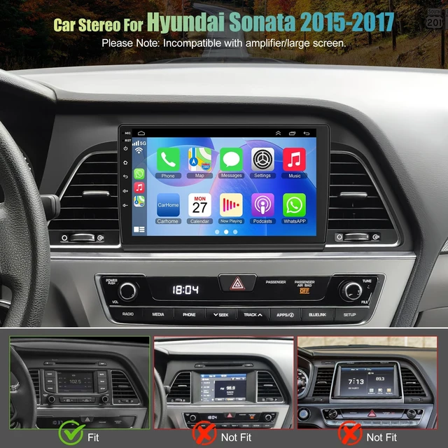 Alt view image 2 of 5 - 4+64GB Car Stereo for Hyundai Sonata 2015-2017 with Wireless Carplay & Android Auto, Android 13 IPS HD Car Radio with Voice Control Bluetooth 5.2 DSP RDS Wi-Fi GPS SWC Included Backup Camre & M